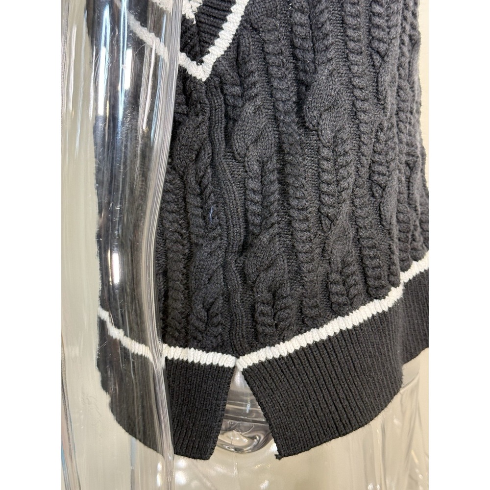 Abercrombie & Fitch Sweater Vest Womens Medium Navy Blue Y2K Tennis Tunic Preppy - Picture 5 of 13